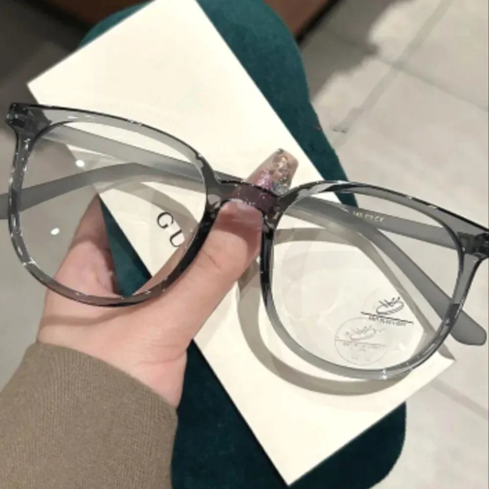 Unisex large round Glasses Gray